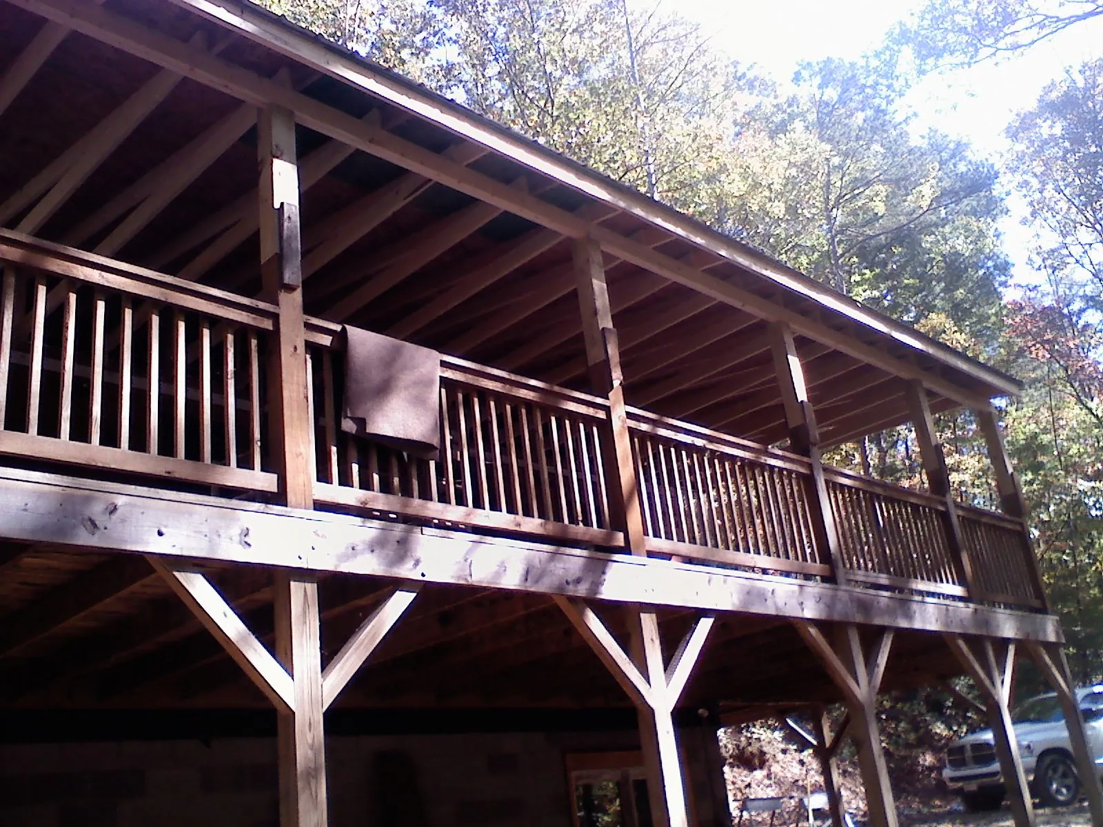 Timber framing under a new elevated porch and deck — Roof Leak Repair in Bodega Bay by Roofing Brothers